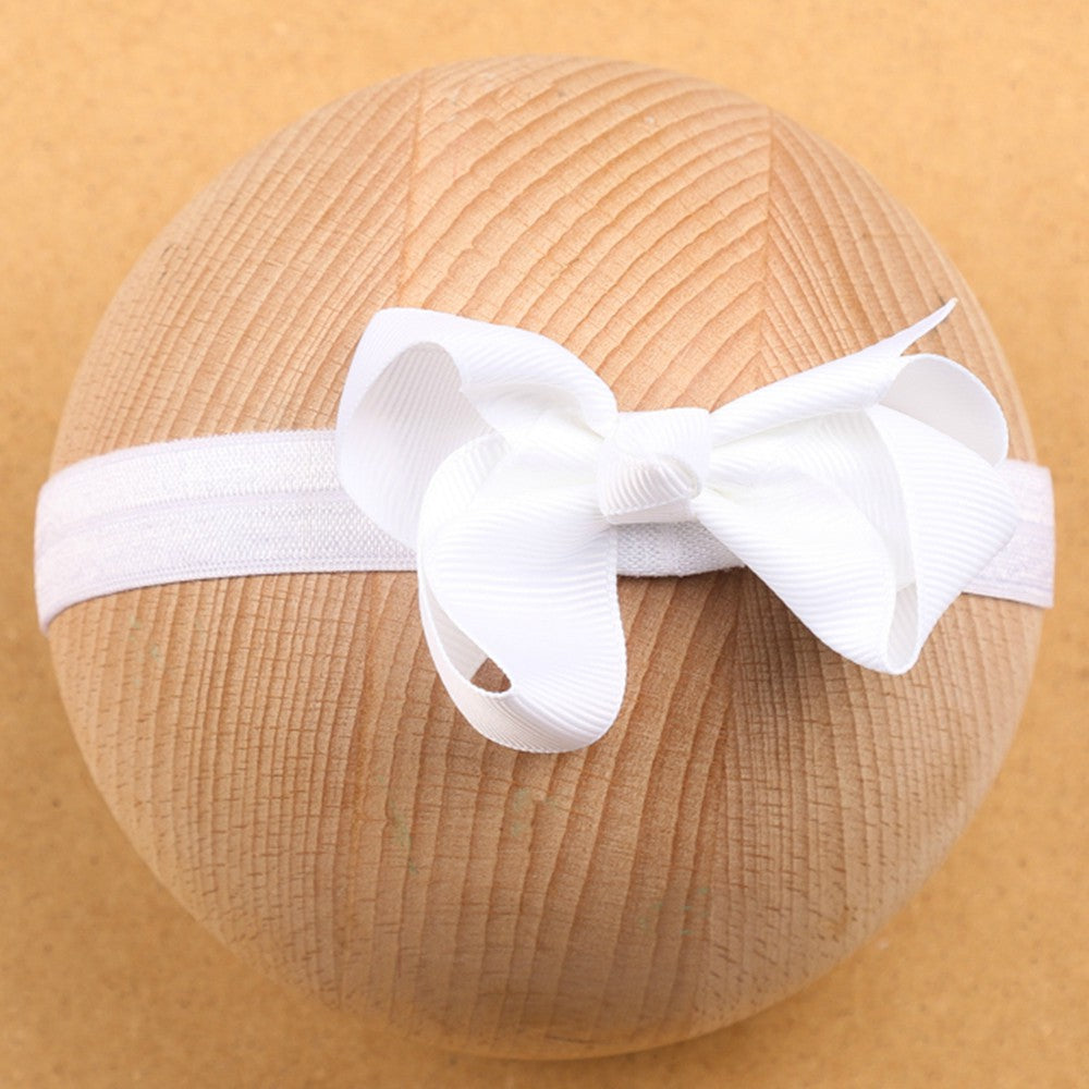 White  2.5"  Classic Bow Baby Band
