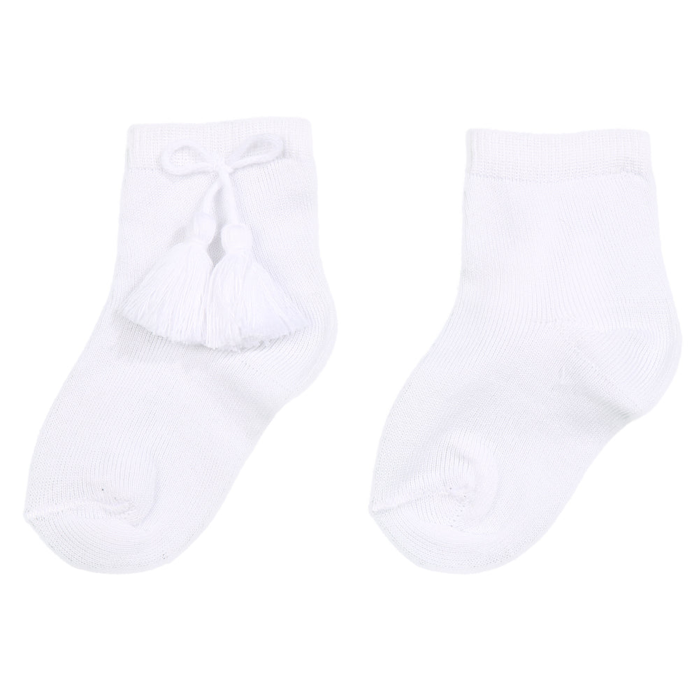 White Tassel Ankle Sock